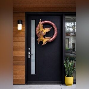 “Spring Butterfly” Wreath | Pink & Gold Decor | Hand Crafted by AJ SouthernCharm